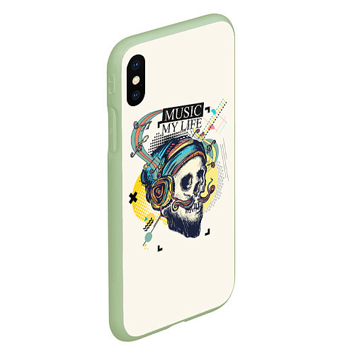 Чехол iPhone XS Max матовый Музыка Моя Жизнь Music My Life / 3D-Салатовый – фото 2