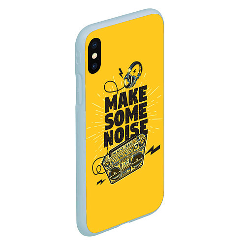 Чехол iPhone XS Max матовый Make Some Noise музыка / 3D-Голубой – фото 2