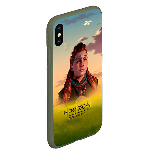 Чехол iPhone XS Max матовый Horizon Forbidden West Aloy / 3D-Темно-зеленый – фото 2