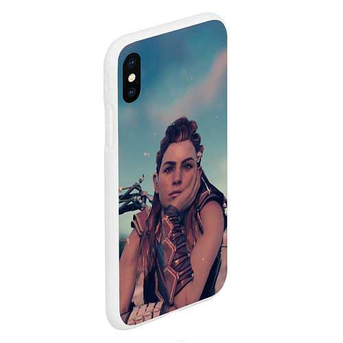 Чехол iPhone XS Max матовый Horizon Forbidden West - Aloy / 3D-Белый – фото 2