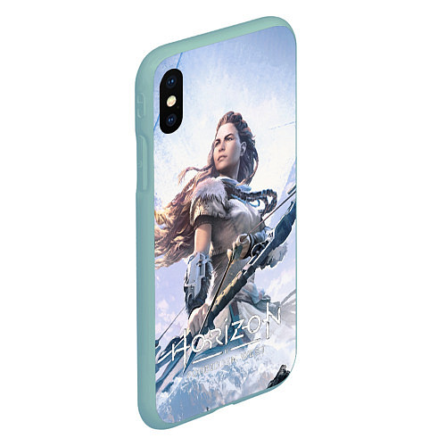 Чехол iPhone XS Max матовый Horizon Forbidden West poster art / 3D-Мятный – фото 2