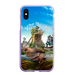 Чехол iPhone XS Max матовый Horizon Forbidden West - разрушенный мост