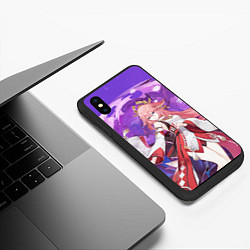 Чехол iPhone XS Max матовый Yae Miko Genshin Impact, цвет: 3D-черный — фото 2