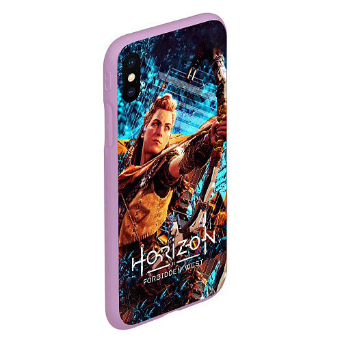 Чехол iPhone XS Max матовый Horizon Forbidden West - Элой арт / 3D-Сиреневый – фото 2