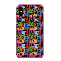 Чехол iPhone XS Max матовый Пластика Тела, цвет: 3D-малиновый