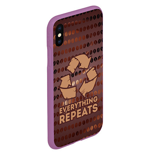 Чехол iPhone XS Max матовый Everything repeats / 3D-Фиолетовый – фото 2