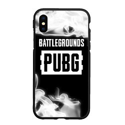 Чехол iPhone XS Max матовый ПАБГ: БАТЛГРАУНД PUBG Fire, цвет: 3D-черный