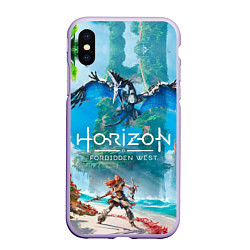 Чехол iPhone XS Max матовый Horizon Запретный Запад Элой, цвет: 3D-светло-сиреневый