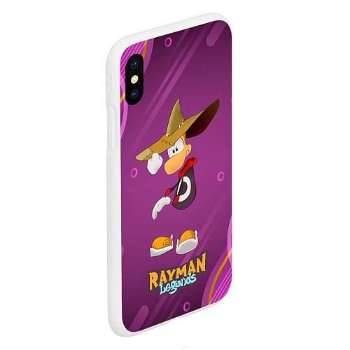 Чехол iPhone XS Max матовый Rayman в шляпе Legends / 3D-Белый – фото 2