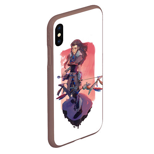 Чехол iPhone XS Max матовый Aloy Forbidden West / 3D-Коричневый – фото 2