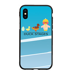 Чехол iPhone XS Max матовый Duck stages 3D, цвет: 3D-черный