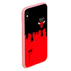 Чехол iPhone XS Max матовый Chicago Bulls Чикаго Буллз Логотип, цвет: 3D-баблгам — фото 2