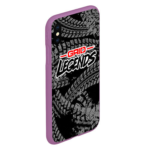 Чехол iPhone XS Max матовый Grid Legends Гонки / 3D-Фиолетовый – фото 2