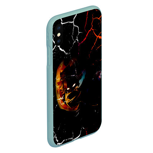 Чехол iPhone XS Max матовый КЛИНОК РАССЕКАЮЩИЙ ДЕМОНОВ Зеницу Агацума / 3D-Мятный – фото 2