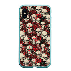 Чехол iPhone XS Max матовый Кровавые Черепа Skulls