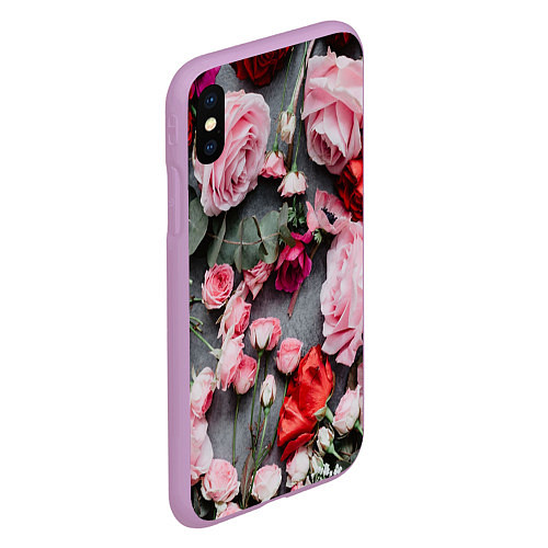 Чехол iPhone XS Max матовый Цветочное полотно / 3D-Сиреневый – фото 2