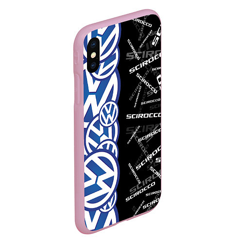 Чехол iPhone XS Max матовый Volkswagen Scirocco Half Pattern / 3D-Розовый – фото 2