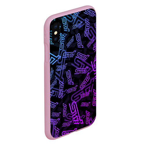 Чехол iPhone XS Max матовый STI NEON PATTERN / 3D-Розовый – фото 2