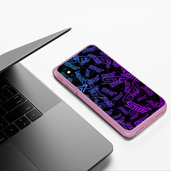 Чехол iPhone XS Max матовый STI NEON PATTERN, цвет: 3D-розовый — фото 2