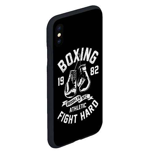 Чехол iPhone XS Max матовый БОКС, БОКСЕРСКИЕ ПЕРЧАТКИ BOXING / 3D-Черный – фото 2