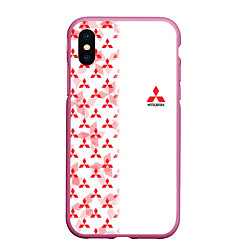 Чехол iPhone XS Max матовый Mitsubishi Mini logo Half pattern