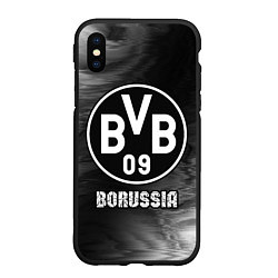 Чехол iPhone XS Max матовый БОРУССИЯ Borussia Art, цвет: 3D-черный