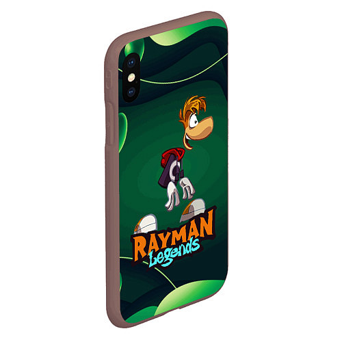 Чехол iPhone XS Max матовый Rayman Legends Green / 3D-Коричневый – фото 2