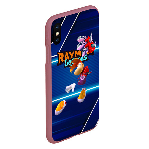 Чехол iPhone XS Max матовый Rayman Legends Blue / 3D-Малиновый – фото 2