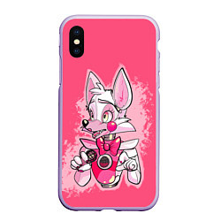 Чехол iPhone XS Max матовый Funtime Foxy, цвет: 3D-светло-сиреневый