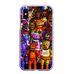 Чехол iPhone XS Max матовый Fnaf UCN, цвет: 3D-светло-сиреневый