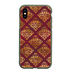 Чехол iPhone XS Max матовый Классические золотые узоры