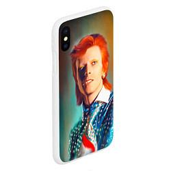 Чехол iPhone XS Max матовый Ziggy Stardust Portrait, цвет: 3D-белый — фото 2