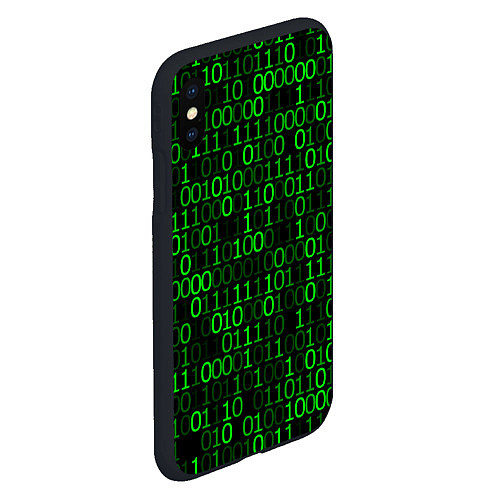 Чехол iPhone XS Max матовый Бинарный Код Binary Code / 3D-Черный – фото 2