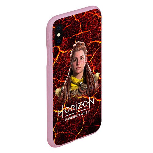 Чехол iPhone XS Max матовый Horizon Forbidden West Элой / 3D-Розовый – фото 2