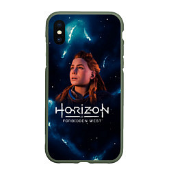 Чехол iPhone XS Max матовый Horizon Forbidden West - Молнии