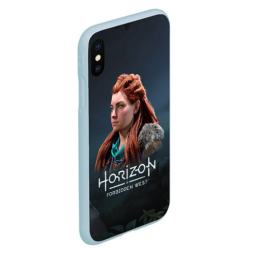 Чехол iPhone XS Max матовый Элой Aloy Horizon Forbidden West / 3D-Голубой – фото 2