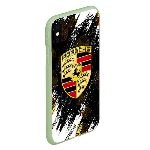 Чехол iPhone XS Max матовый Porsche порше sport / 3D-Салатовый – фото 2