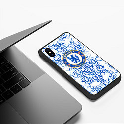 Чехол iPhone XS Max матовый Chelsea football, цвет: 3D-черный — фото 2