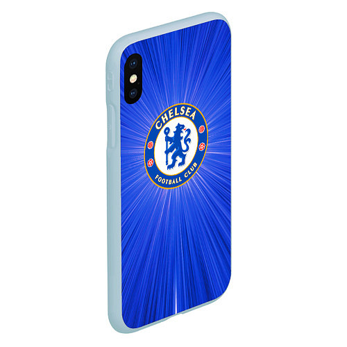 Чехол iPhone XS Max матовый Chelsea football club / 3D-Голубой – фото 2