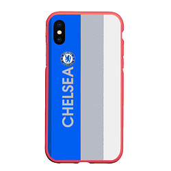 Чехол iPhone XS Max матовый Chelsea football club, цвет: 3D-красный