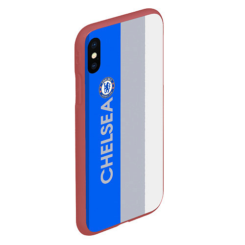 Чехол iPhone XS Max матовый Chelsea football club / 3D-Красный – фото 2