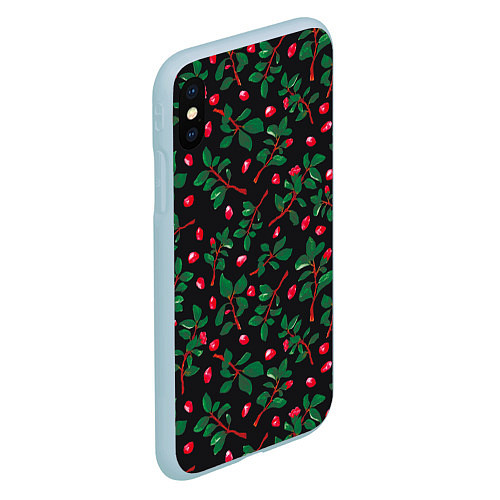 Чехол iPhone XS Max матовый Лепетски и листья / 3D-Голубой – фото 2
