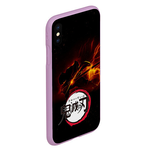 Чехол iPhone XS Max матовый Zenitsu Agatsuma Убийца демонов / 3D-Сиреневый – фото 2