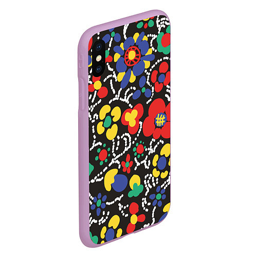 Чехол iPhone XS Max матовый Узор Цветочный сон / 3D-Сиреневый – фото 2