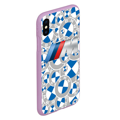 Чехол iPhone XS Max матовый М-ка BMW PATTERN SPORT / 3D-Сиреневый – фото 2