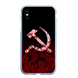 Чехол iPhone XS Max матовый СССР АХЕГАО USSR AHEGAO, цвет: 3D-голубой