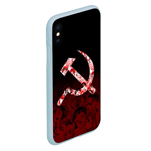 Чехол iPhone XS Max матовый СССР АХЕГАО USSR AHEGAO / 3D-Голубой – фото 2