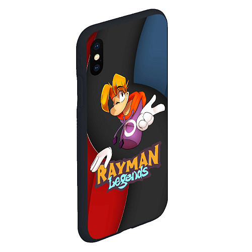 Чехол iPhone XS Max матовый Rayman на абстрактном фоне / 3D-Черный – фото 2