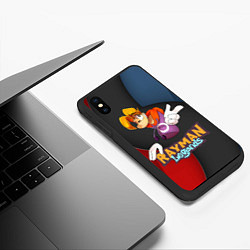 Чехол iPhone XS Max матовый Rayman на абстрактном фоне, цвет: 3D-черный — фото 2