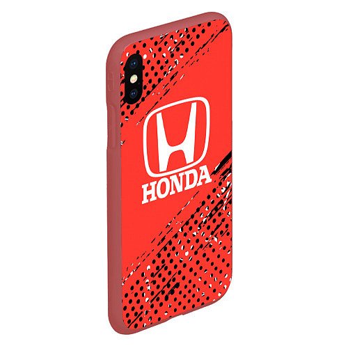 Чехол iPhone XS Max матовый HONDA хонда sport / 3D-Красный – фото 2